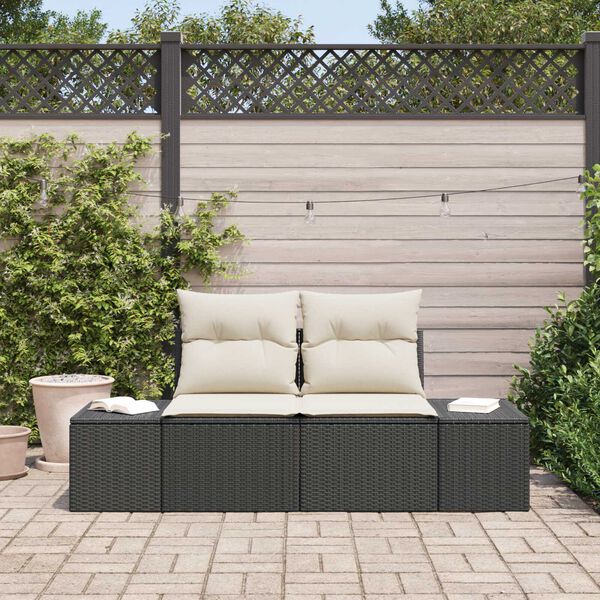 vidaXL Gartensofa Schwarz 123 x 62 x 69cm Poly-Rattan