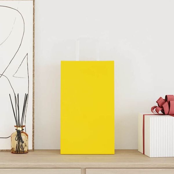 vidaXL Papiertragetaschen 250 Stk. mit Henkeln Gelb 21x11x36 cm