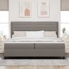 vidaXL LED Boxspringbett mit Matratze Taupe 200 x 200 cm Stoff