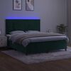 vidaXL Boxspringbett mit Matratze & LED Dunkelgr&uuml;n 160x200 cm Samt