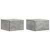 vidaXL Wandmontierter Nachttisch 2 Stk. Betongrau 49 x 34,5 x 20 cm