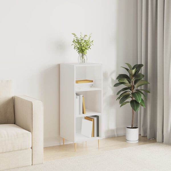 vidaXL Sideboard Hochglanz-Wei&szlig; 34,5x32,5x90 cm Holzwerkstoff