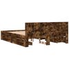 vidaXL Bettgestell mit Kopfteil R&auml;uchereiche 160x200 cm Holzwerkstoff