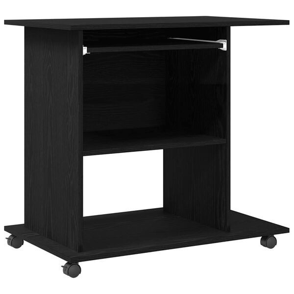 vidaXL Computertisch Eiche schwarz 80x50x75 cm Holzwerkstoff