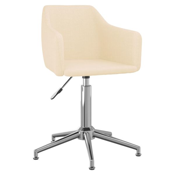 vidaXL Esszimmerst&uuml;hle 2 Stk. Drehbar Creme Stoff