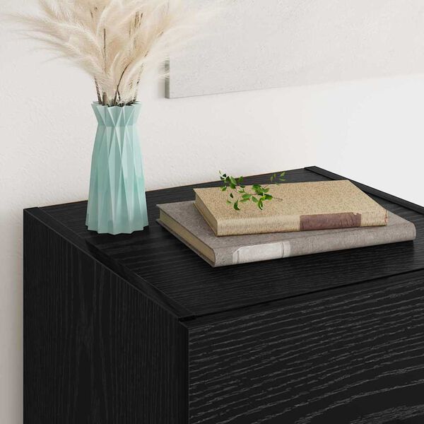 vidaXL Sideboard Schwarz Eichen-Optik 34,5 x 34 x 90 cm Holzwerkstoff