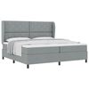 vidaXL Boxspringbett mit Matratze Hellgrau 200 x 200 cm Stoff