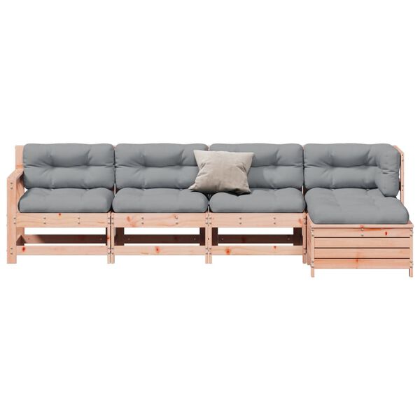vidaXL 5-tlg. Garten-Lounge-Set mit Kissen Massivholz Douglasie