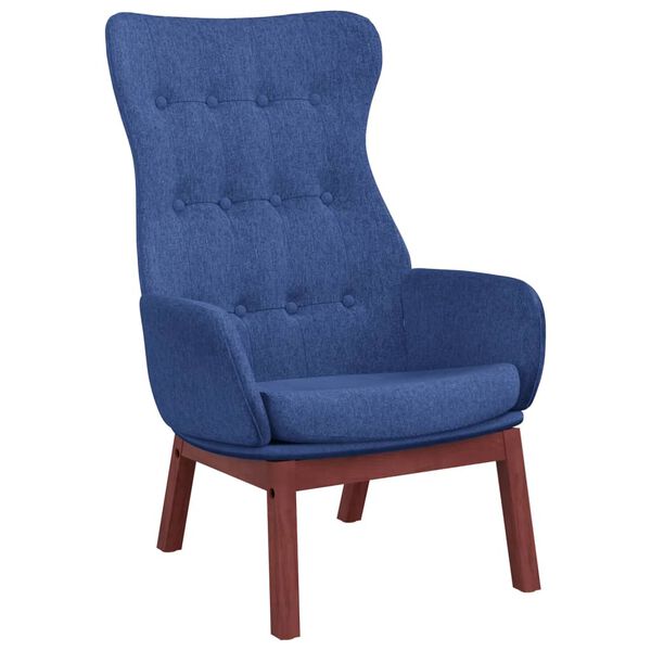 vidaXL Relaxsessel mit Hocker Blau Stoff