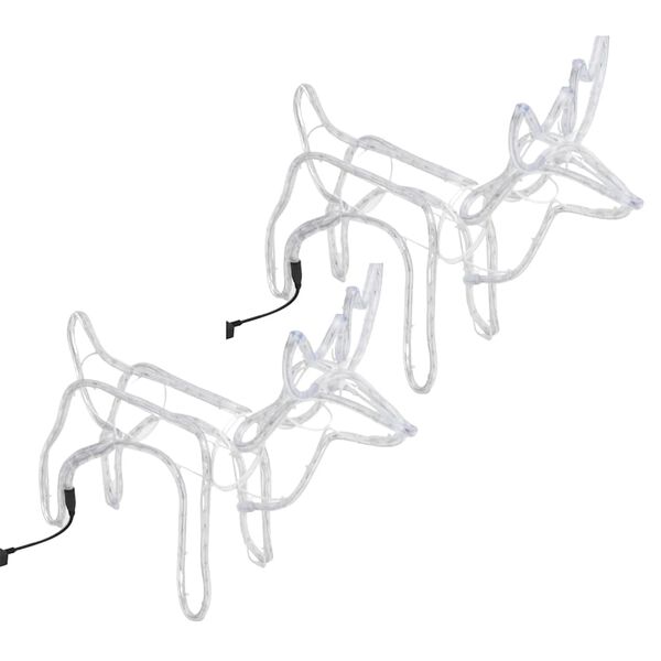 vidaXL Rentier-Silhouetten 2 Stk. Warmwei&szlig; 60x30x60 cm