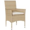 vidaXL 7-tlg. Garten-Essgruppe mit Kissen Beige Poly Rattan Akazie