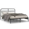vidaXL Bettgestell mit Kopfteil Metall Schwarz 150x200 cm