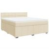 vidaXL Boxspringbett mit Matratze Creme 180x200 cm Stoff
