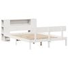 vidaXL Massivholzbett mit Regal ohne Matratze Weiß 150x200 cm Kiefer