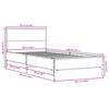vidaXL Bettgestell Grau Sonoma 100x200 cm Holzwerkstoff und Metall