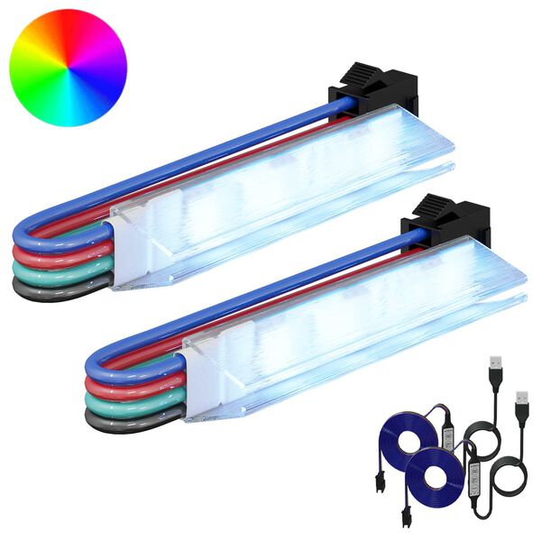 vidaXL LED Streifen 2 pcs Schwarz und Wei&szlig; 1745 mm