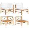 vidaXL 2-tlg. Garten-Lounge-Set mit Creme Kissen Teakholz