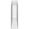 vidaXL Gabione mit Hochbogen 200x30x100/120 cm Verzinktes Eisen