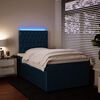 vidaXL Boxspringbett mit Matratze Blau 120x190 cm Samt