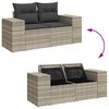 vidaXL 8-tlg. Garten-Sofagarnitur mit Kissen Hellgrau Poly Rattan