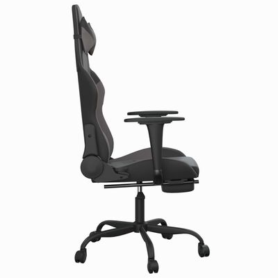 vidaXL Gaming-Stuhl mit Massage & Fußstütze Schwarz & Grau Kunstleder