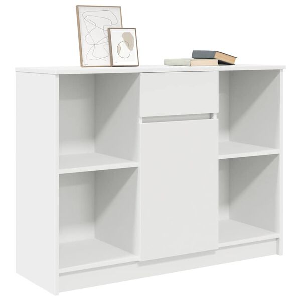 vidaXL Sideboard mit Schublade Wei&szlig; 101x35x76 cm Holzwerkstoff