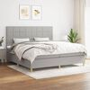 vidaXL Boxspringbett mit Matratze Hellgrau 200x200 cm Stoff
