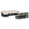 vidaXL Gartensofa-set 10 stk. Schwarz Poly-Rattan