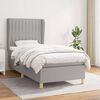 vidaXL Boxspringbett mit Matratze Hellgrau 90x190 cm Stoff