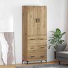 vidaXL Highboard Artisan-Eiche 69,5 x 34 x 180 cm Holzwerkstoff