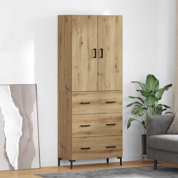 vidaXL Highboard Artisan-Eiche 69,5 x 34 x 180 cm Holzwerkstoff