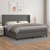 vidaXL Boxspringbett mit Matratze Grau 200x200 cm Kunstleder