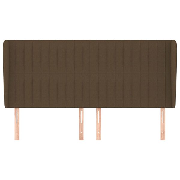 vidaXL Kopfteil mit Ohren Dunkelbraun 183x23x118/128 cm Stoff