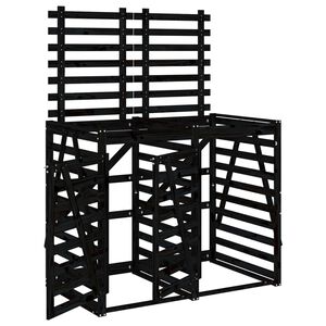 vidaXL M&uuml;lltonnenbox f&uuml;r 2 Tonnen Schwarz Massivholz Kiefer