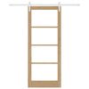 vidaXL Schiebet&uuml;r ORKDAL Natur 86 x 211 cm Massivholz Kiefer und Glas
