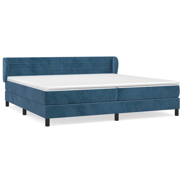 vidaXL Boxspringbett mit Matratze Dunkelblau 200x200 cm Samt
