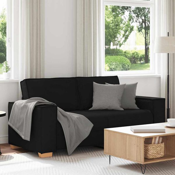 vidaXL 2-Sitzer Sofa Schwarz 140 cm Stoff