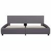vidaXL Bettgestell mit LED Grau Kunstleder 180x200 cm