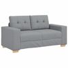 vidaXL 2-teiliges Sofa-Set mit Kissen, hellgrauer Stoff