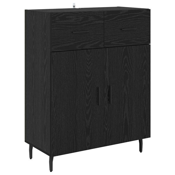 vidaXL Sideboard Schwarz Eichen-Optik 69,5 x 34 x 90 cm Holzwerkstoff