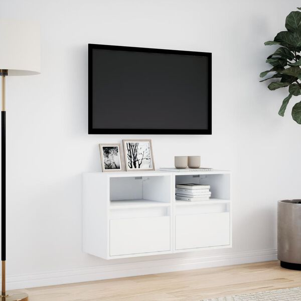 vidaXL TV-Wandschr&auml;nke mit LED-Beleuchtung 2 Stk. Wei&szlig; 41x31x45 cm
