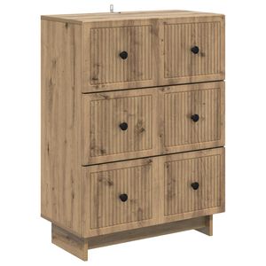 vidaXL Schubladenschrank 66 x 34,5 x 90 cm Holzwerkstoff Artisan-Eiche