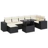 vidaXL 8-tlg. Garten-Sofagarnitur mit Kissen Schwarz Poly Rattan