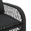 vidaXL 4-tlg. Garten-Sofagarnitur mit Kissen Schwarz Poly Rattan