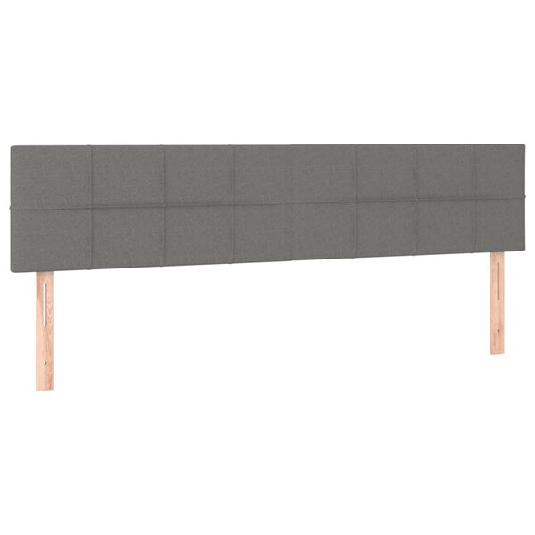 vidaXL Kopfteile 2 Stk. Dunkelgrau 100x5x78/88 cm Stoff