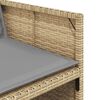 vidaXL 15-tlg. Garten-Essgruppe mit Kissen Beigemischung Poly Rattan