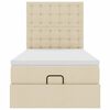 vidaXL Ottoman-Bett mit Matratze Creme 90x200 cm Stoff
