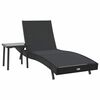 vidaXL Sonnenliege mit Tisch 2 pcs Schwarz 40 x 40 x 40,5 cm