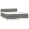 vidaXL Boxspringbett mit Matratze Dunkelgrau 180x200 cm Stoff