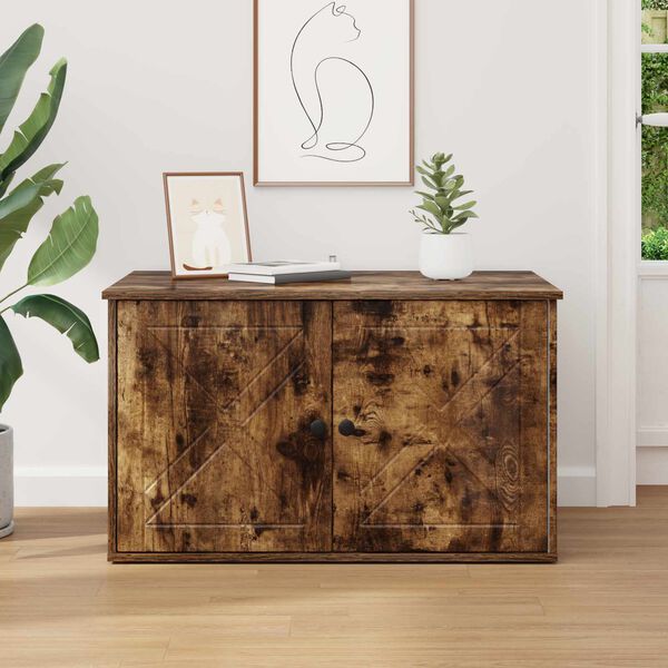 vidaXL Katzenhaus Ger&auml;ucherte Eiche 85 x 55 x 50 cm Holzwerkstoff